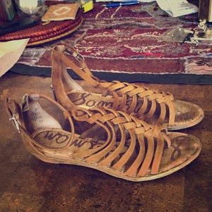 Sam Edelman brown suede sandals 6.5 worm once !